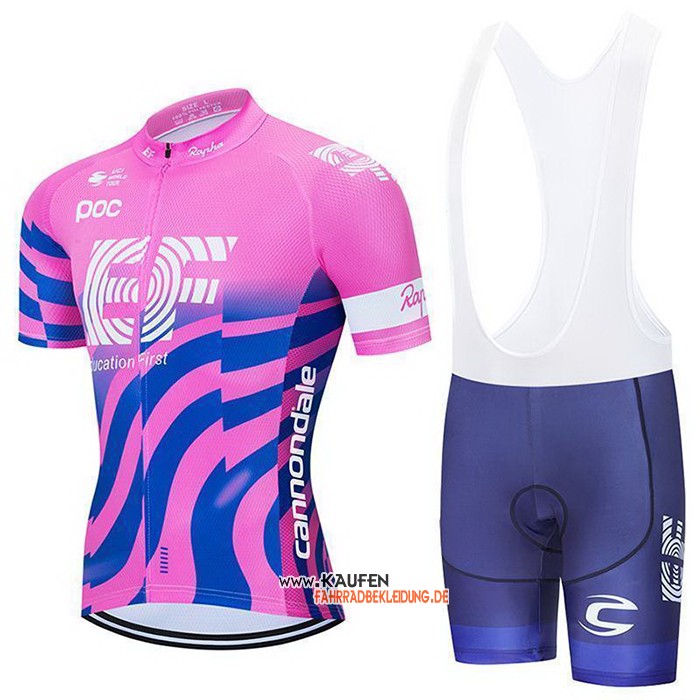 EF Education First-drapac Kurzarmtrikot 2020 und Kurze Tragerhose Rosa Blau